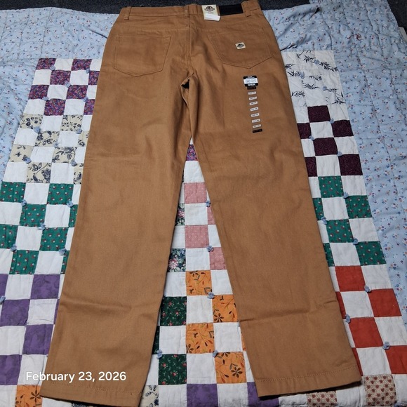 NWT Field & Forest Brown Duck Canvas Pants Size 34x34 Stain Resistant Straight - Picture 7 of 14